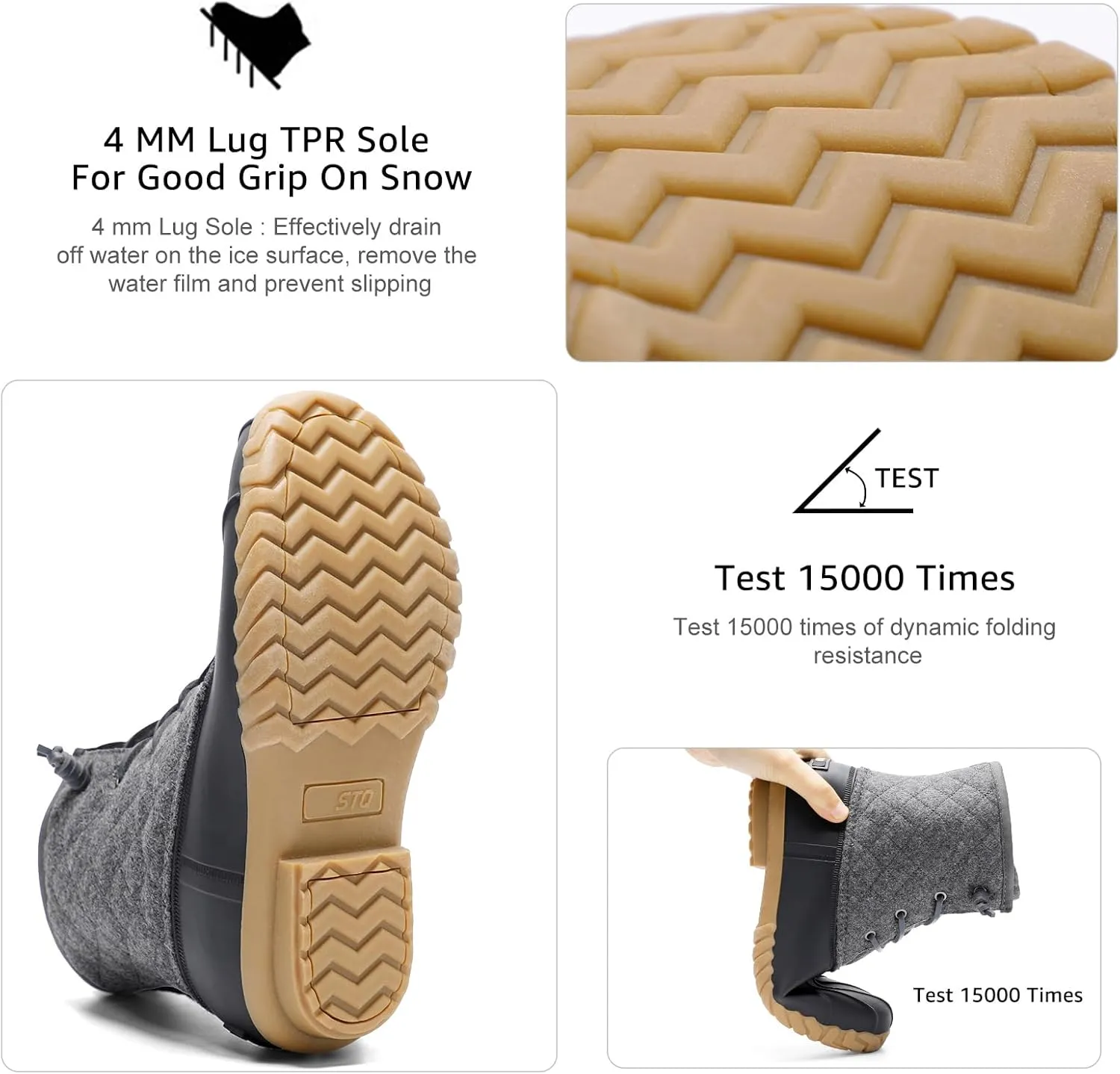 STQ Duck Boots for Women Waterproof Winter Boots Quilted Snow Boots