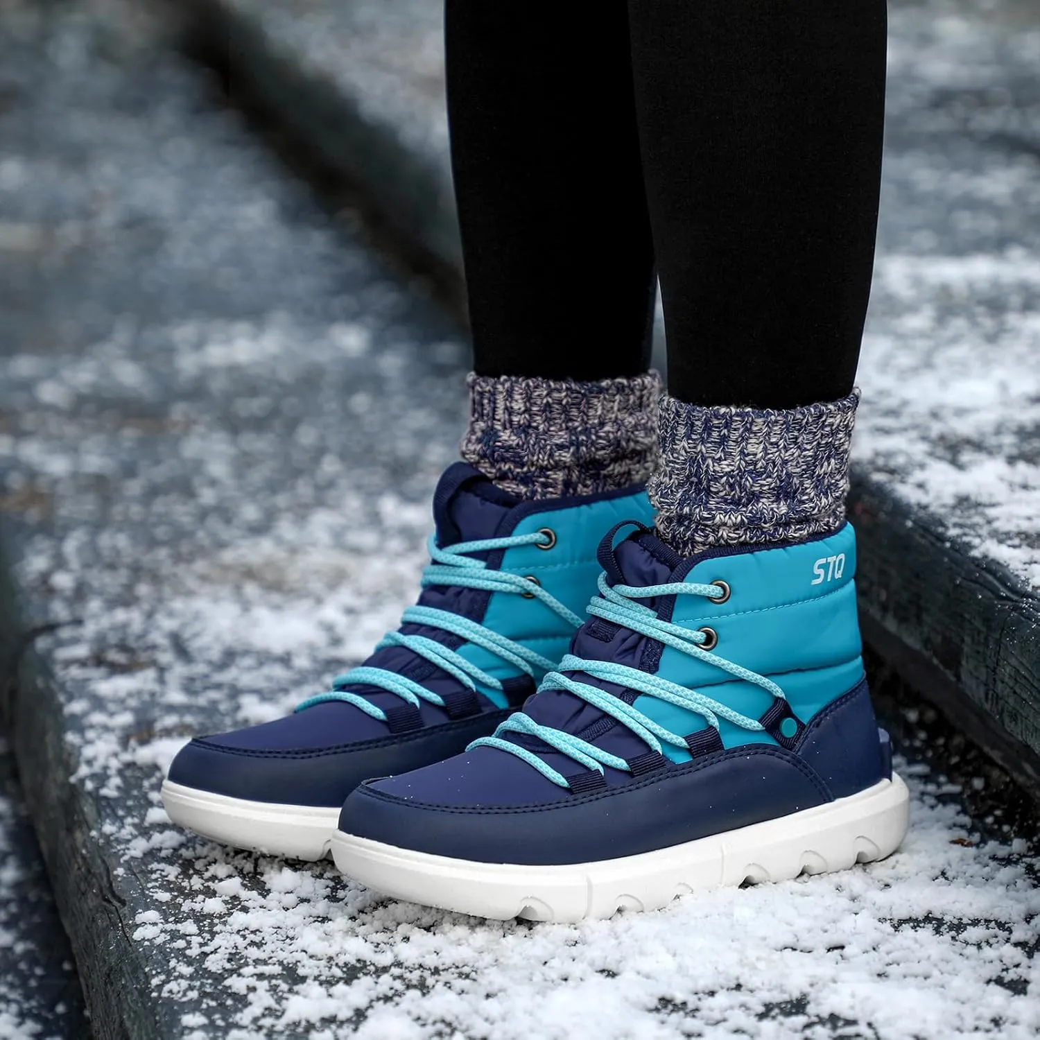 STQ Women Winter Boots with Insulated Insole | Warm & Cozy Winter Snow Boots for Women | Lightweight Non Slip Walking Boots Water Resistant