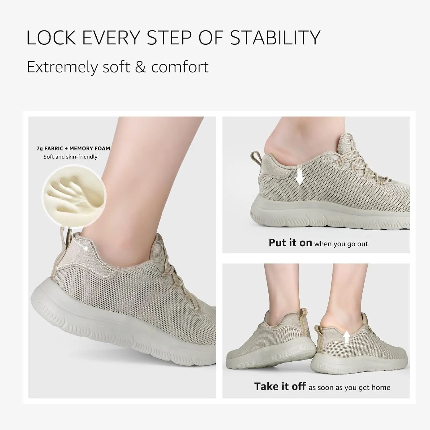 STQ Womens Walking Shoes Slip On Mesh Sneakers Lightweight Comfortable Arch Support