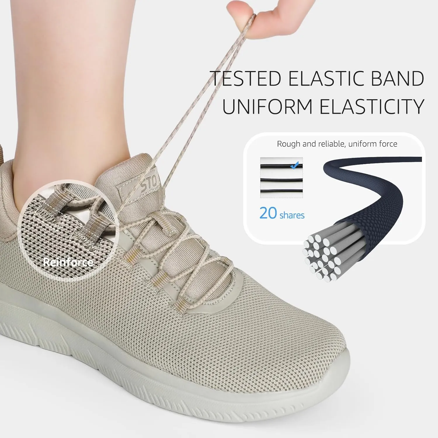STQ Womens Walking Shoes Slip On Mesh Sneakers Lightweight Comfortable Arch Support