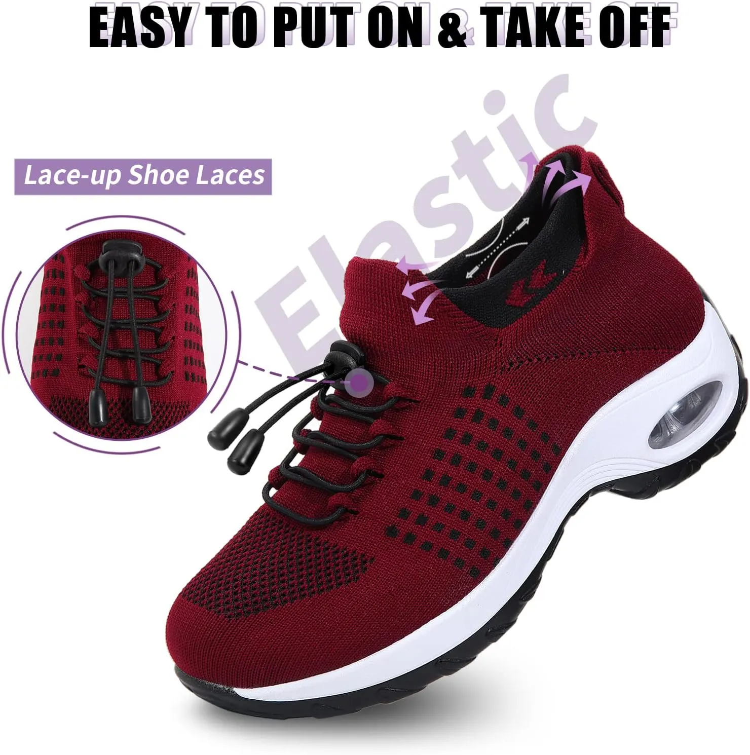 STUNAHOME Orthopedic Sneakers Breathable Women Walking Shoes Slip on Trainers Women's Comfortable Casual Ladies Athletic Shoe Thick Bottom