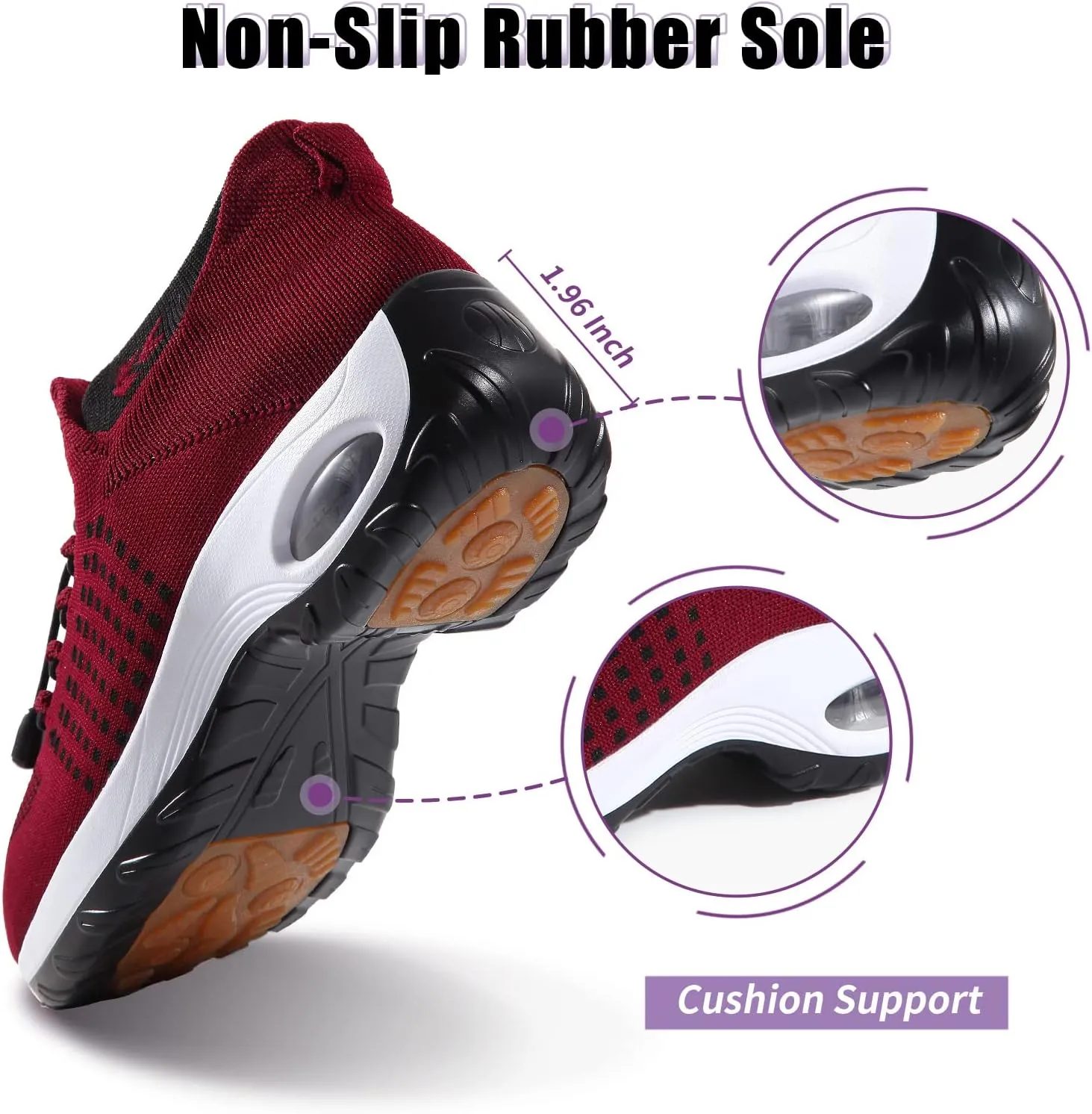 STUNAHOME Orthopedic Sneakers Breathable Women Walking Shoes Slip on Trainers Women's Comfortable Casual Ladies Athletic Shoe Thick Bottom
