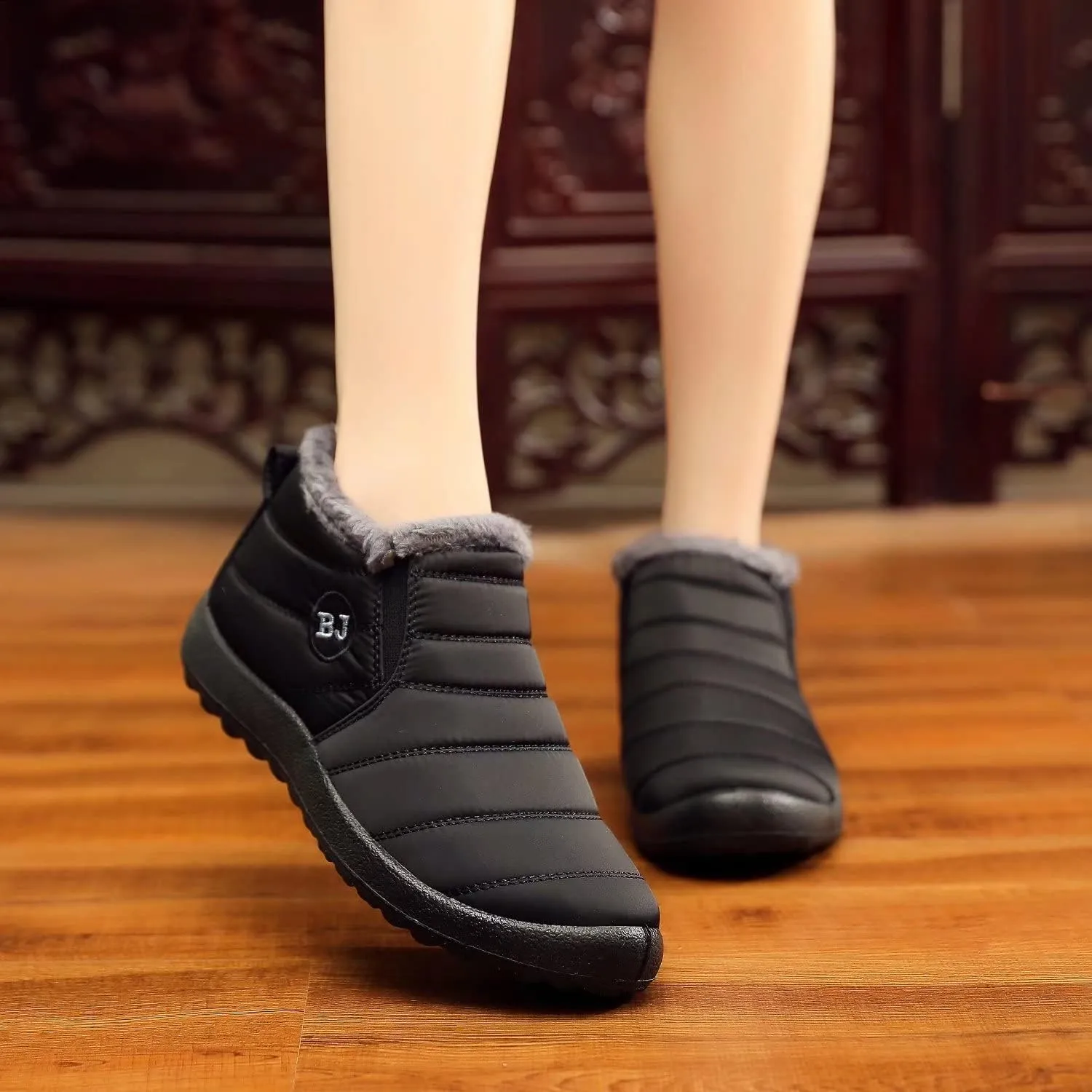 Stunner Snow Boots for Women Winter Ankle Boots Warm Fur Lined Ankle Booties Waterproof Comfortable Outdoor Slip On Winter Shoes Booties