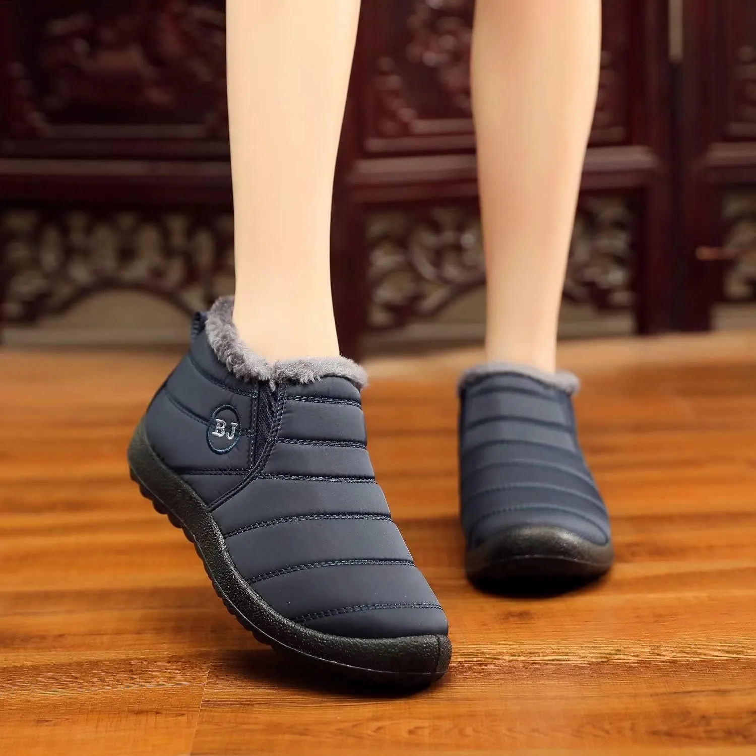 Stunner Snow Boots for Women Winter Ankle Boots Warm Fur Lined Ankle Booties Waterproof Comfortable Outdoor Slip On Winter Shoes Booties