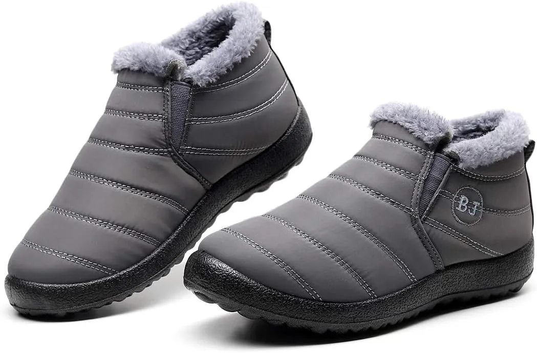 Stunner Snow Boots for Women Winter Ankle Boots Warm Fur Lined Ankle Booties Waterproof Comfortable Outdoor Slip On Winter Shoes Booties