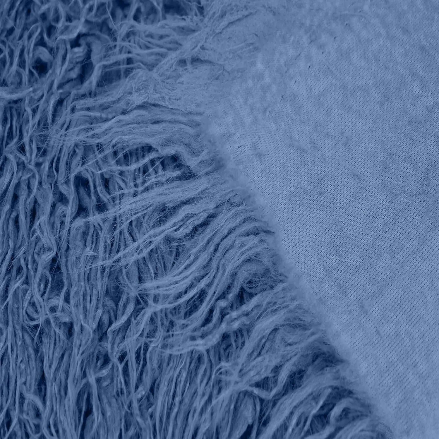 Stylish FABRIC Mongolian Sheep Wool Faux Fur-Fabric by The Yard-Shaggy Mohair-for Sewing, Apparel, Clothing, Costumes, Pillows, Rugs, Decorations, Upholstery, Home DIY Project, Slate Blue 1 Yard