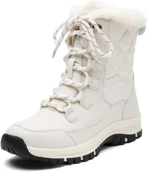 Succttssful Womens Snow Boots Mid-Calf Winter Boots Ladies Waterproof Warm Fur Lined Non-Slip Warm Boots For Work Walking Hiking Outdoor