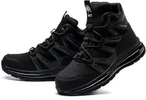SYLPHID Men Steel Toe Sneakers Women Safety Shoes High top Work Shoe with Air Cushion Lightweight Breathable Puncture Proof