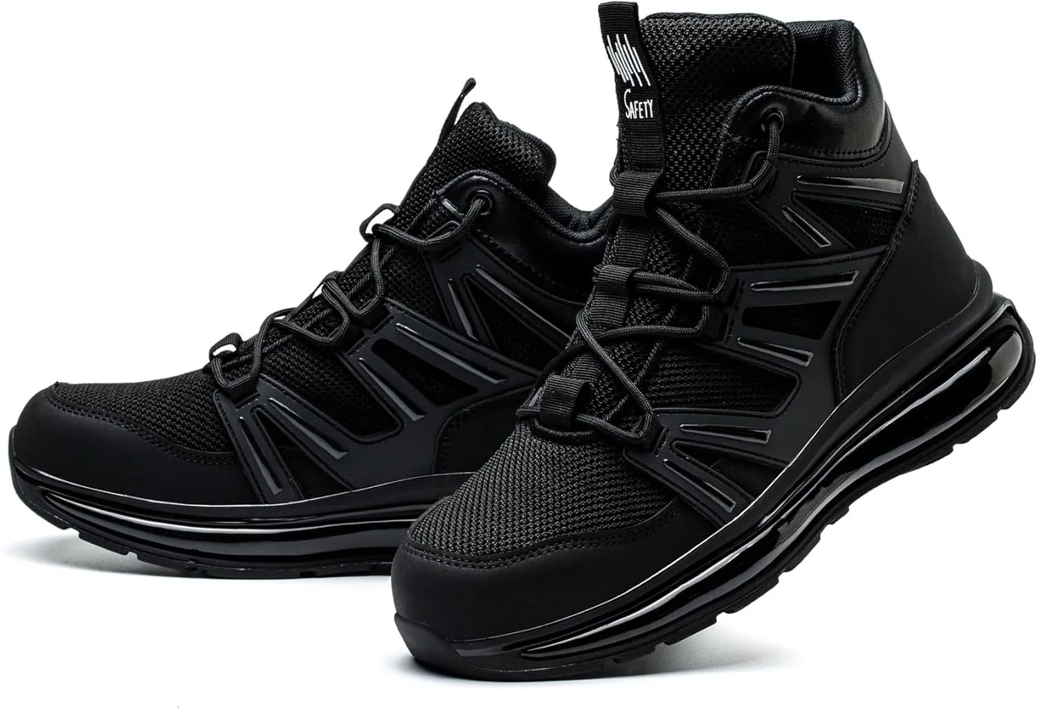 SYLPHID Men Steel Toe Sneakers Women Safety Shoes High top Work Shoe with Air Cushion Lightweight Breathable Puncture Proof