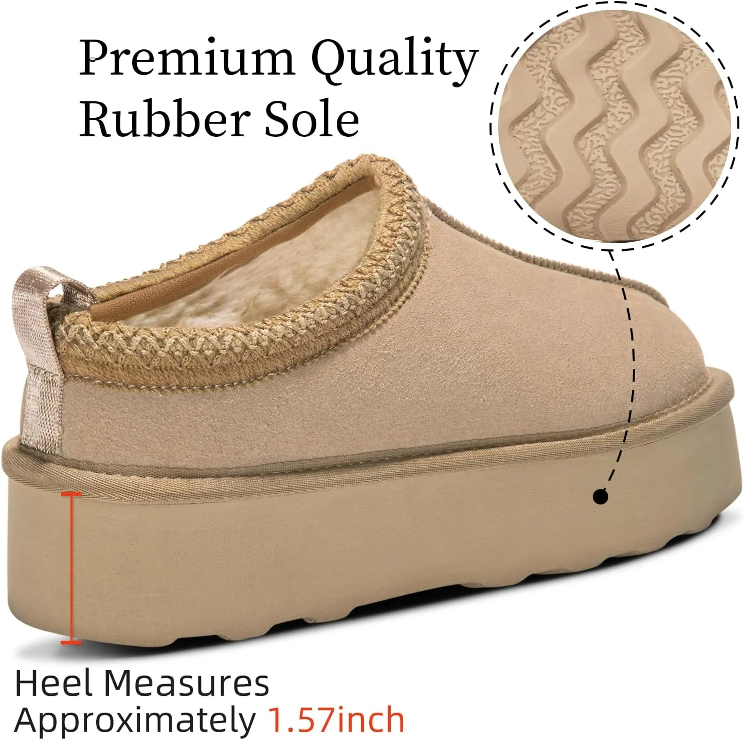 Tanamo Platform Slippers Women Ultra Mini Boots Ladie Shoes Outdoor Indoor Short Ankle Fur Fleece Fuzzy Cozy Fluffy Lining Comfortable Memory Foam