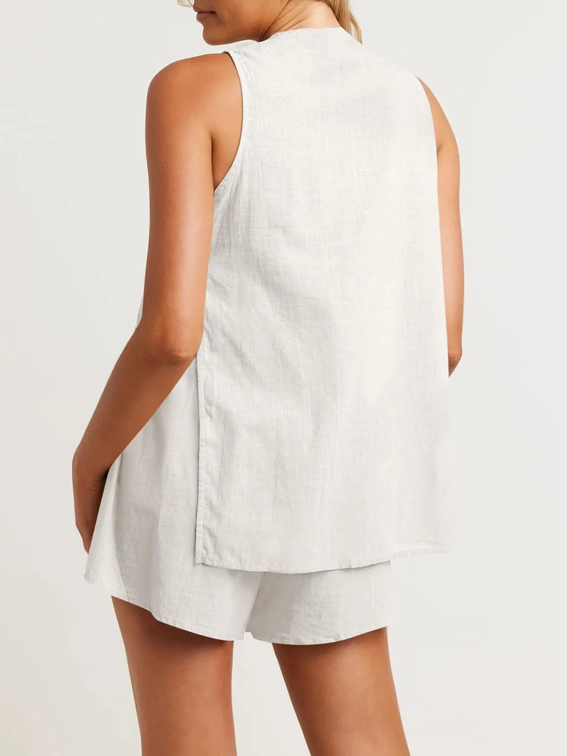 Tankaneo Womens Summer Vacation Outfits Beach Travel Cruise Resort Wear 2 Piece Short Sets Casual Tank Tops and Shorts
