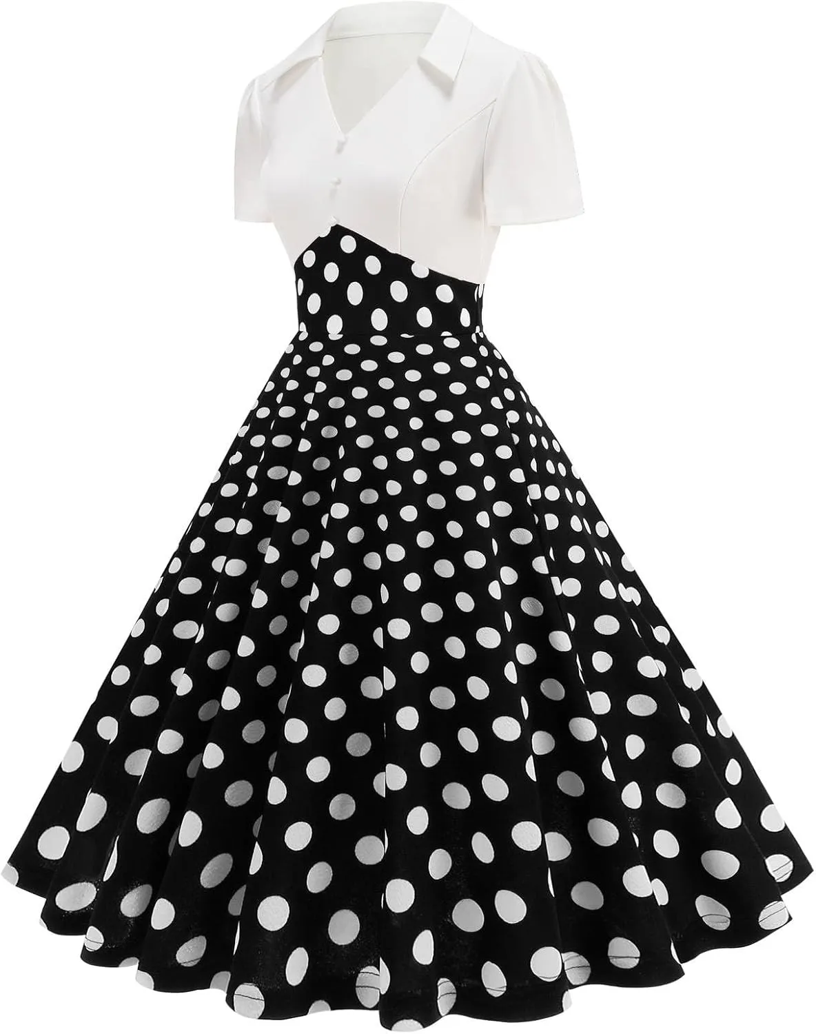 Tea Party Dress for Women 1950S 1960S Vintage Short Prom Summer Polka Dot Cocktail Swing Retro 50'S Style Dresses