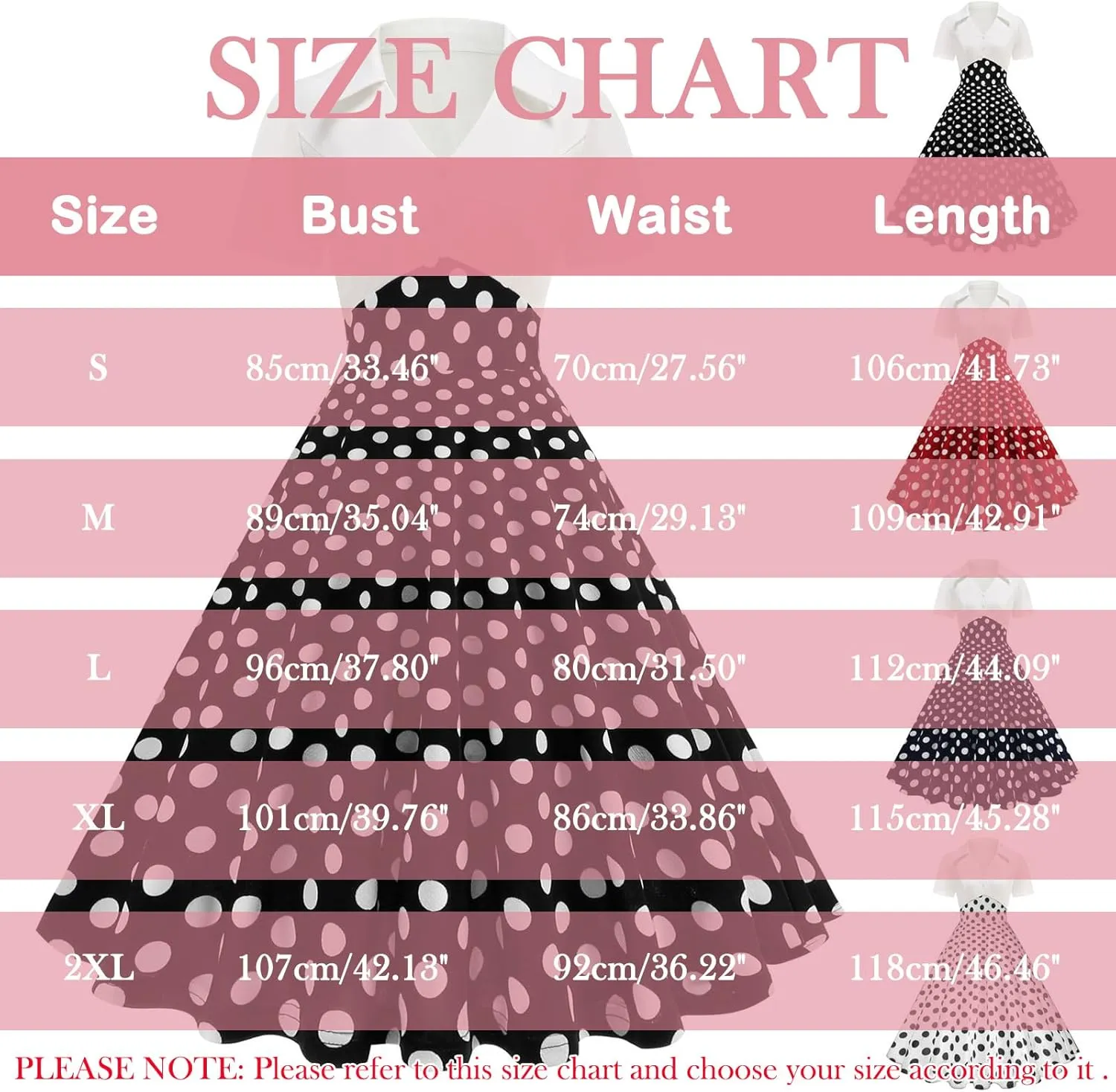 Tea Party Dress for Women 1950S 1960S Vintage Short Prom Summer Polka Dot Cocktail Swing Retro 50'S Style Dresses