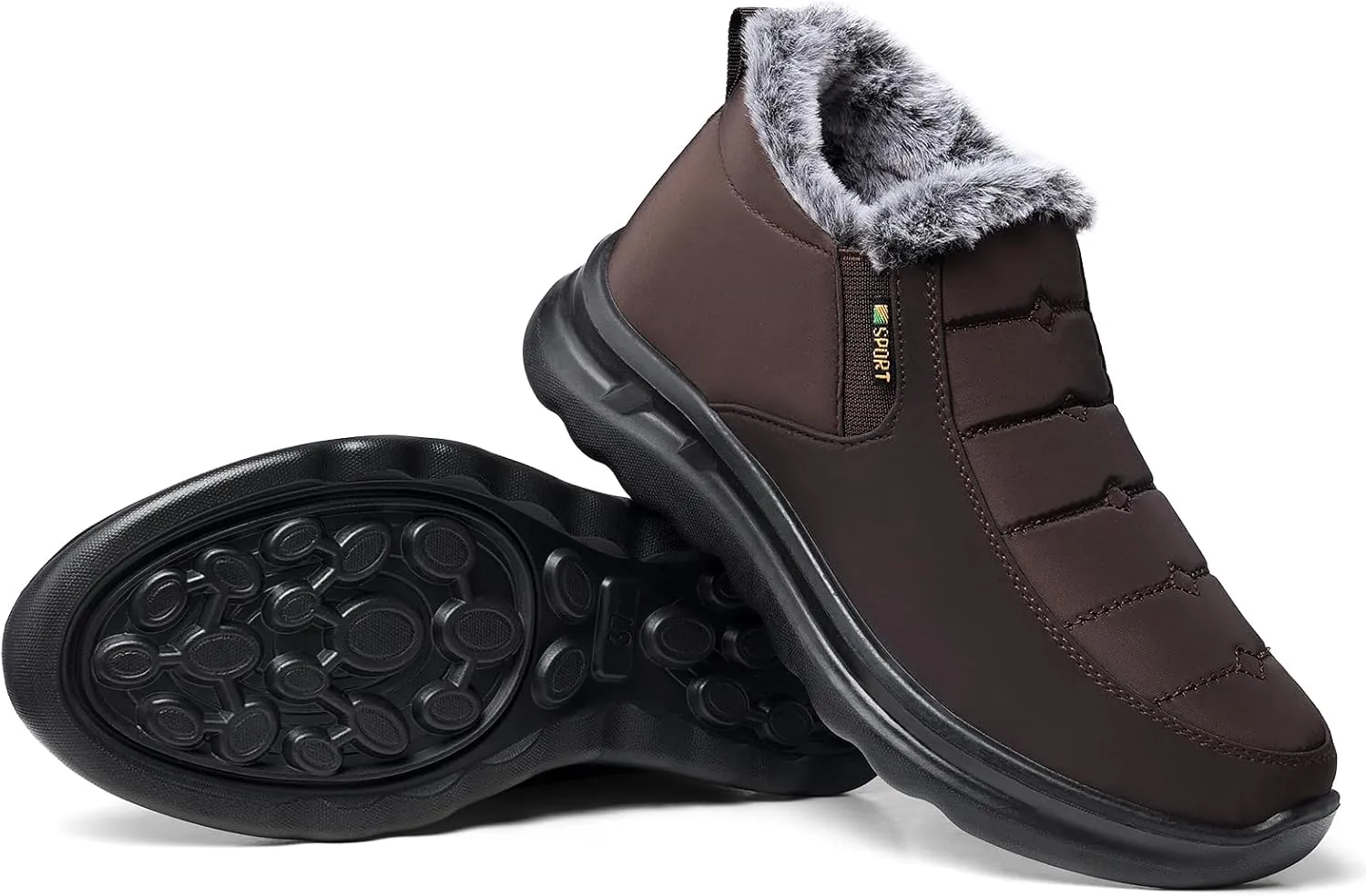 TEMOFON Snow Boots for Women Winter: Waterproof Warm Fur Lined Booties Slip On Comfortable Wide Width Outdoor Lightweight Ankle Boot