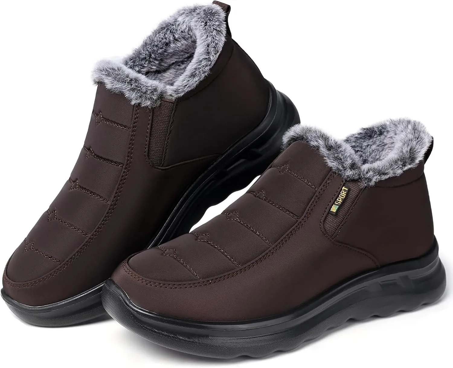 TEMOFON Snow Boots for Women Winter: Waterproof Warm Fur Lined Booties Slip On Comfortable Wide Width Outdoor Lightweight Ankle Boot