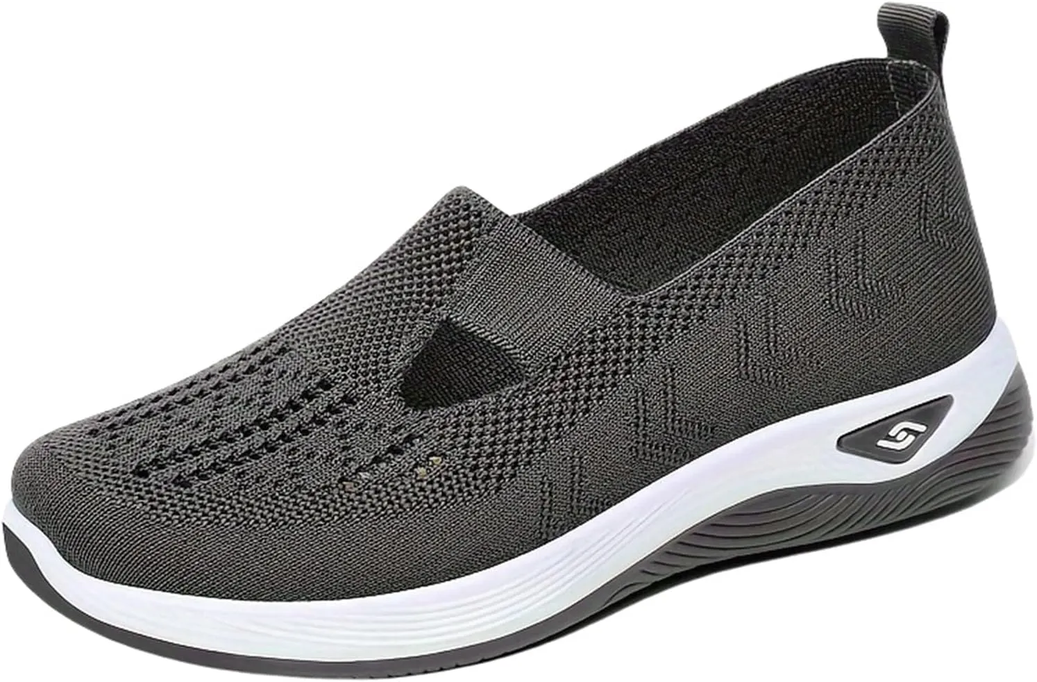 Thatrich Womens Orthopedic Sneakers Slip on Walking Shoes Breathable Soft Woven Shoe Non-Slip Mesh Up Footwear Lightweight Comfortable Arch Support Sneaker