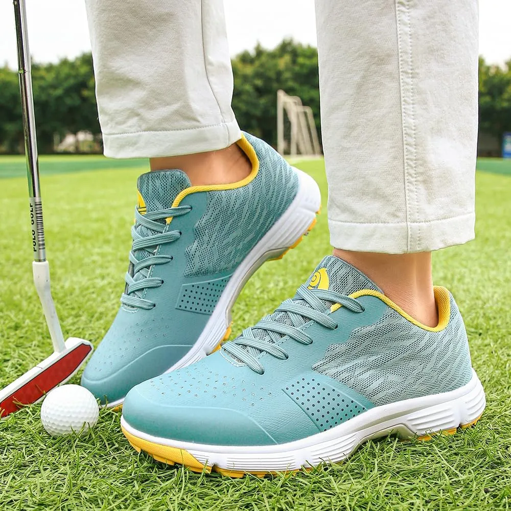 THESTRON Professional Golf Shoes for Men 7 Spikes Non-Slip Outdoor Golf Sport Training Sneakers Mens Comfortable Sport Shoes for Golfing Size 7-15