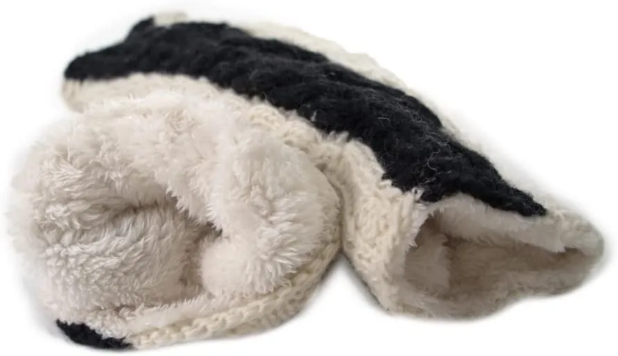 Tibetan Socks Hand Knit Wool Fleece Lined Leg Warmers Boot Toppers