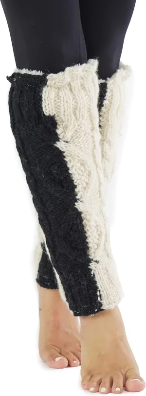 Tibetan Socks Hand Knit Wool Fleece Lined Leg Warmers Boot Toppers