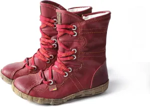 TMA EYES Snake-Embossed Leather and PU Upper Faux Fur Lining Short Flat Boot for Women