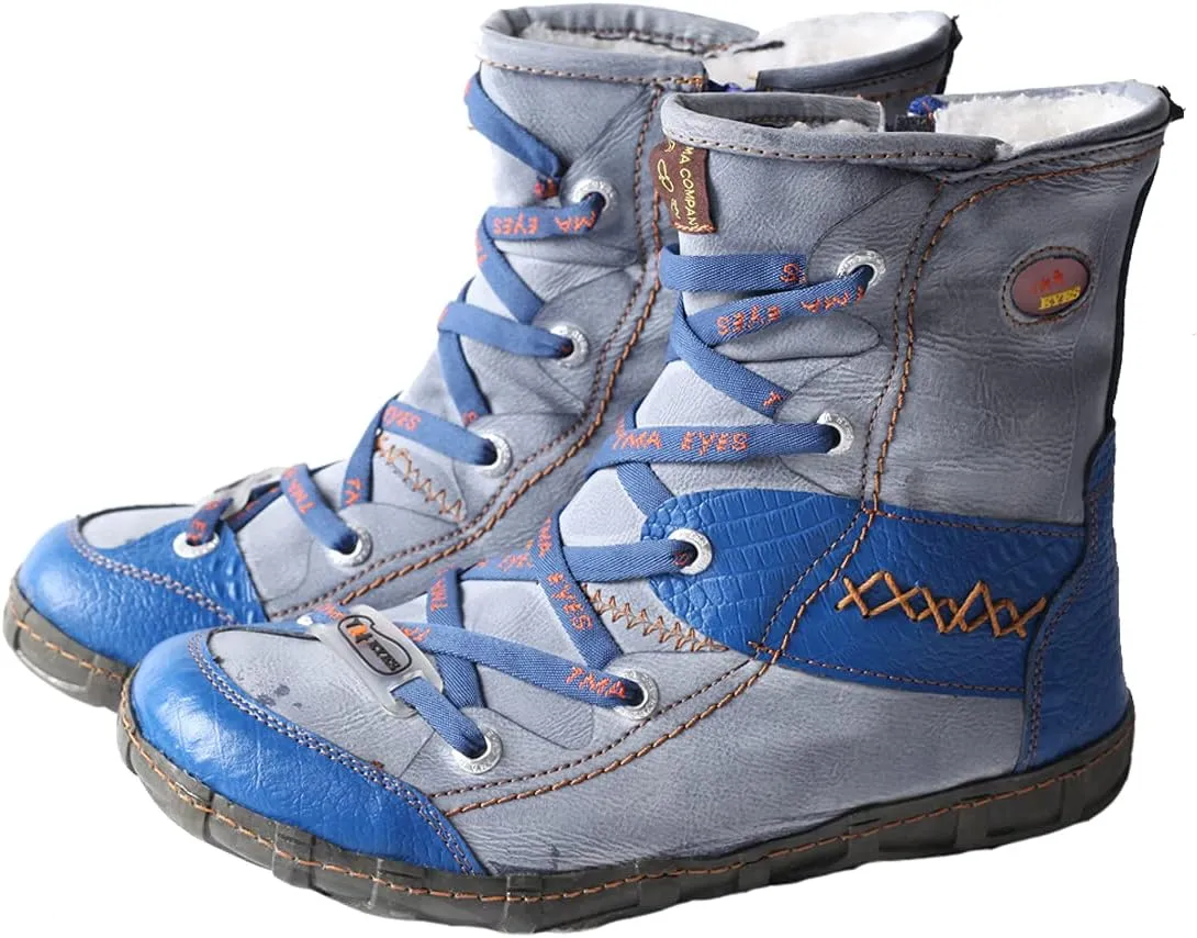 TMA EYES Women's Camo PU Leather Fashion Short Duck Boots