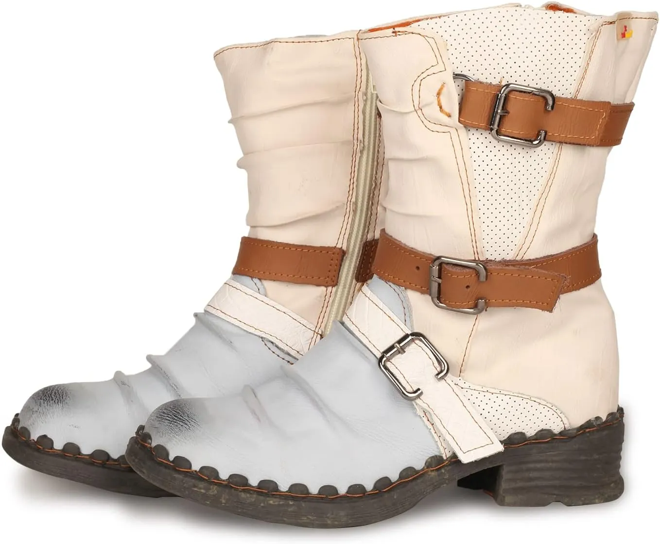 TMA EYES Women's Snow Boots Buckle- Accent Mid Calf Boots for Women