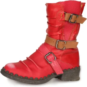 TMA EYES Women's Snow Boots Buckle- Accent Mid Calf Boots for Women