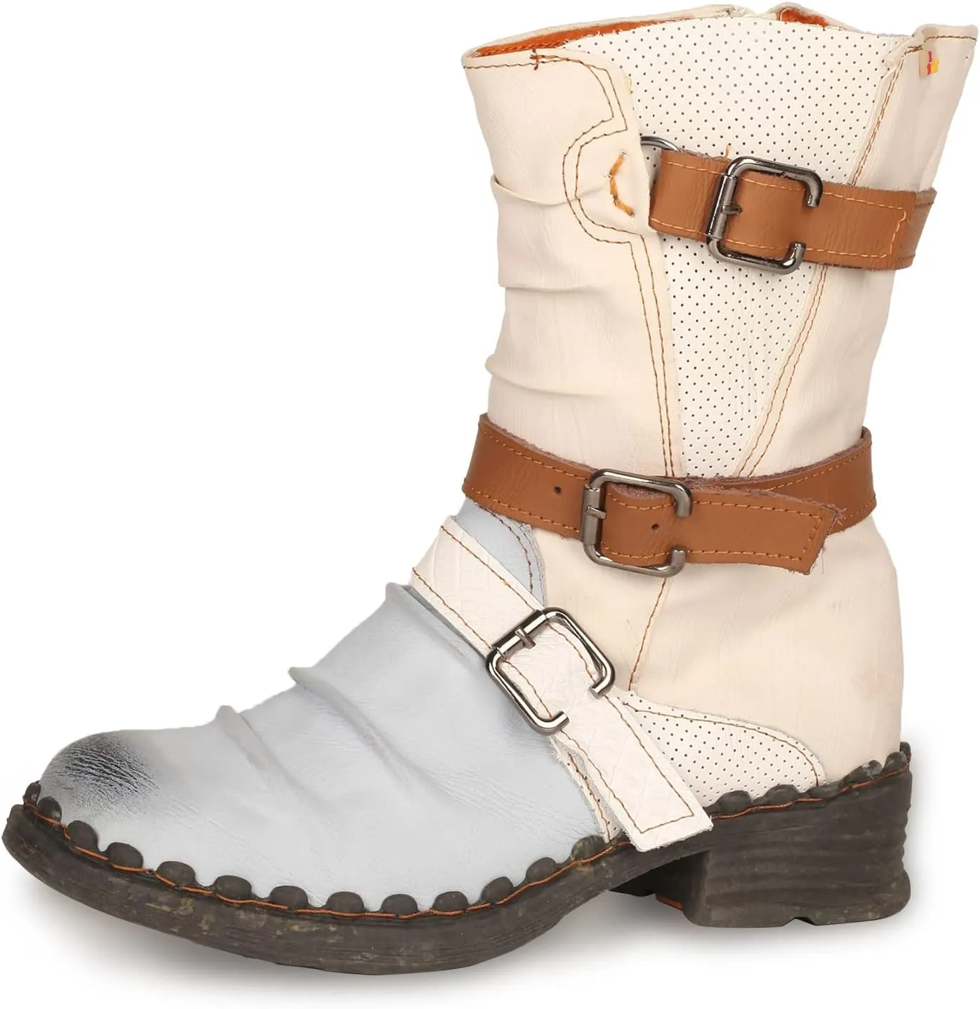 TMA EYES Women's Snow Boots Buckle- Accent Mid Calf Boots for Women