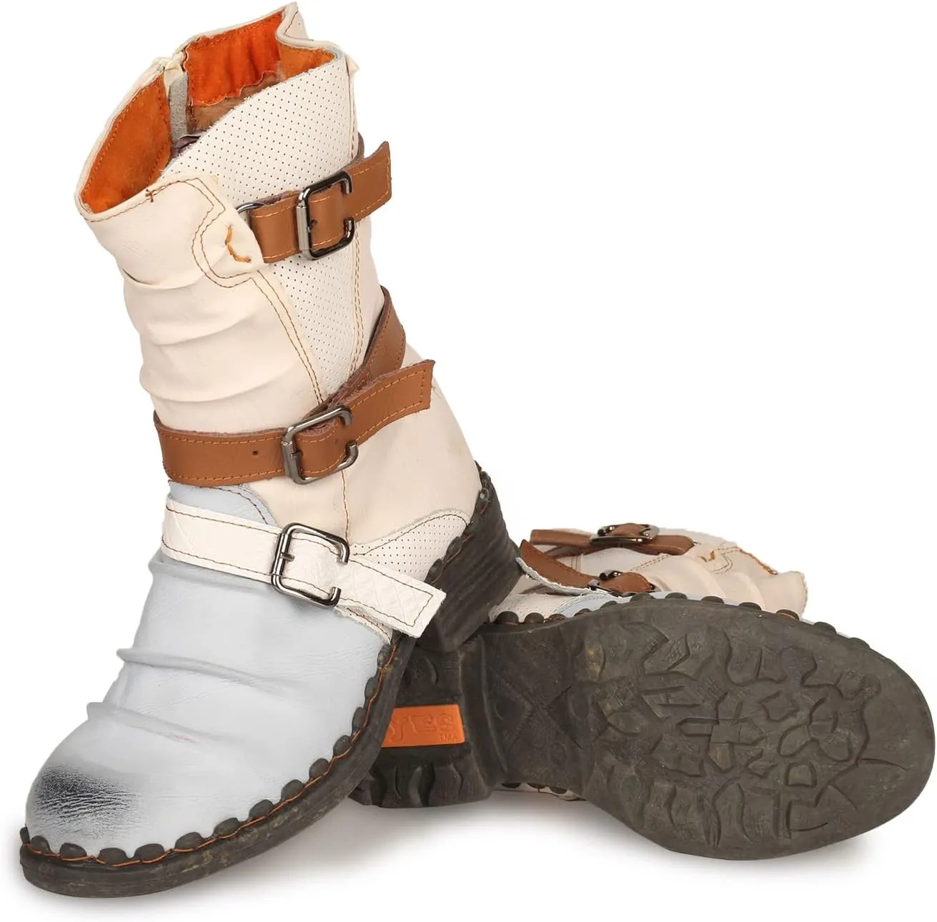 TMA EYES Women's Snow Boots Buckle- Accent Mid Calf Boots for Women