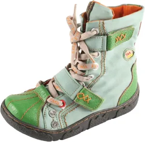 TMA EYES Women's Winter Boots - Stylish Design with PU and Genuine Leather, Side Zipper and Buckle Strap Closure, Cozy Faux Fur Lining(Green,9)