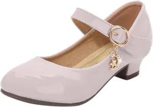 Toddler Girls Low Heels Dress Shoes Kids Mary Jane Shoes Closed Toe Buckle Sandals Wedding P𝐚rty Prom