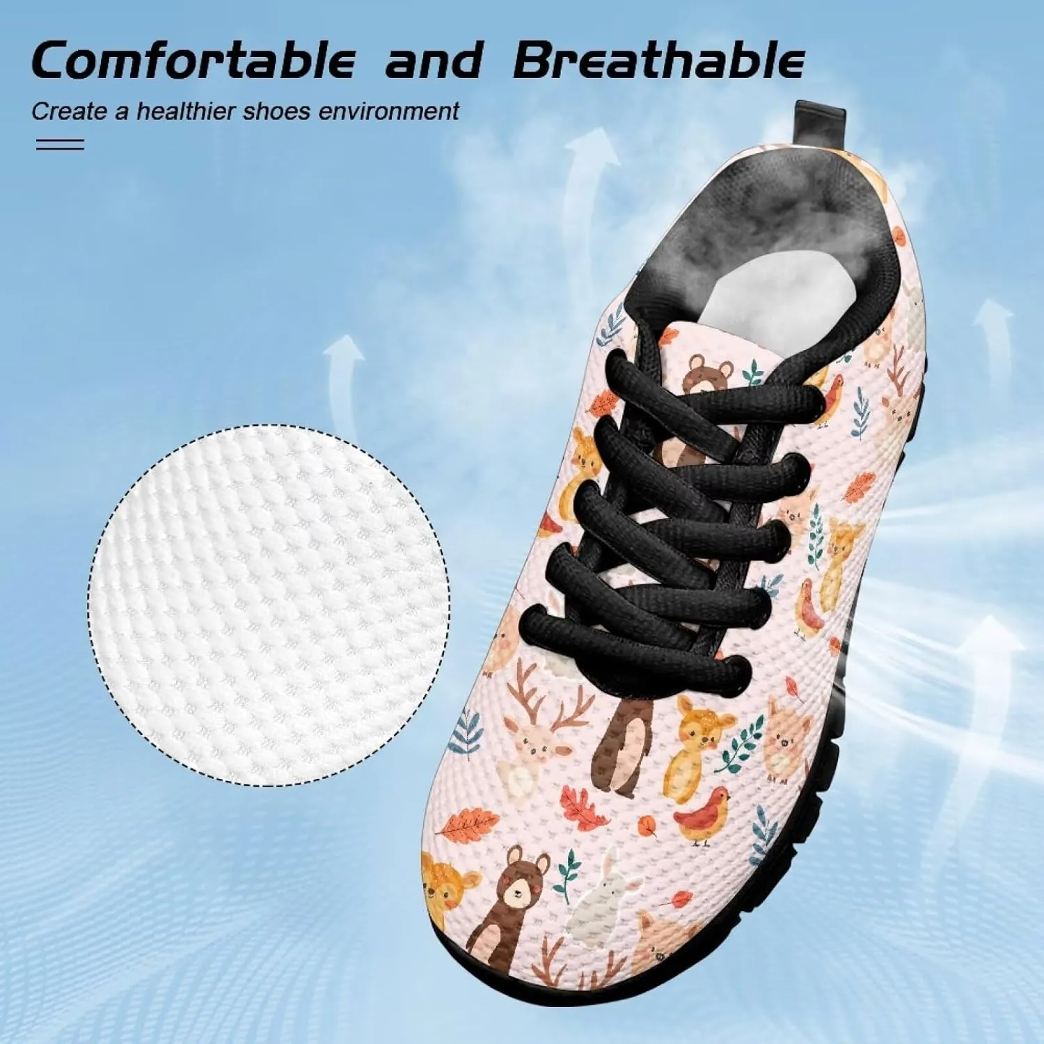 Toddler Kid's Cute Lightweight Running Athletic Shoes Non Slip Casual Walking Shoe Lace-Up Low Top Sneakers Outdoor