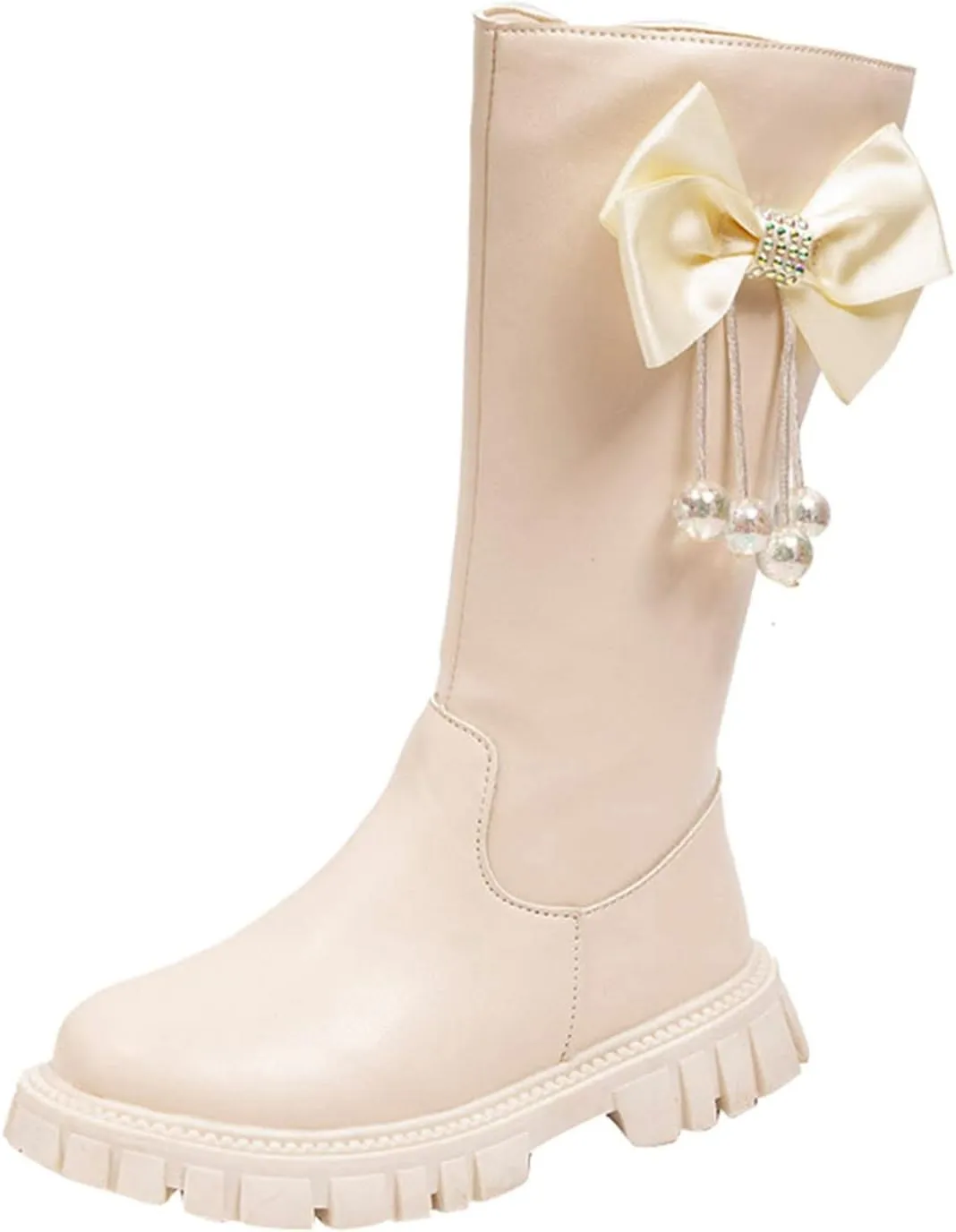 Toddler Moon Leather Boots For Girls Mid Length Slip On Snowboots Childrens Winter Soft Bottom Leather Fashion Boots