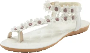 Toe Ring 2024 Flat Sandals for Women Spring Boho Beach Thong Cutes Summer Floral Trendy One Toe Work Office Gladiator