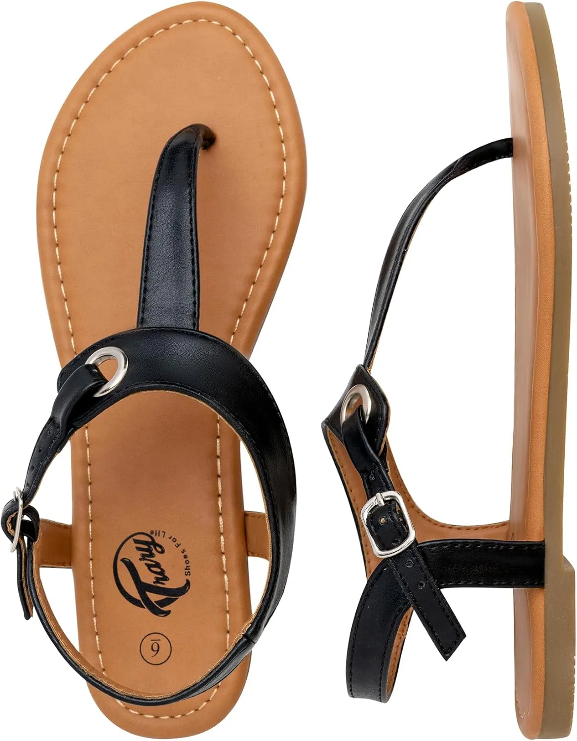Trary Sandals Womens, Thong Sandals for Women with T-Strap, Adjustable Ankle Buckle for Women Sandals, Flat Sandals for Women Dressy, Cute Sandals for Women, Summer Sandals for Women 2023