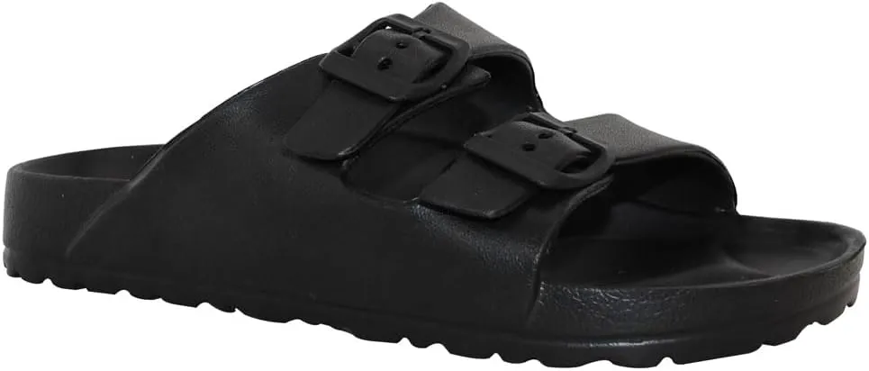 TRENDSUP Women's Comfort Slides Double Buckle Adjustable EVA Flat Sandals