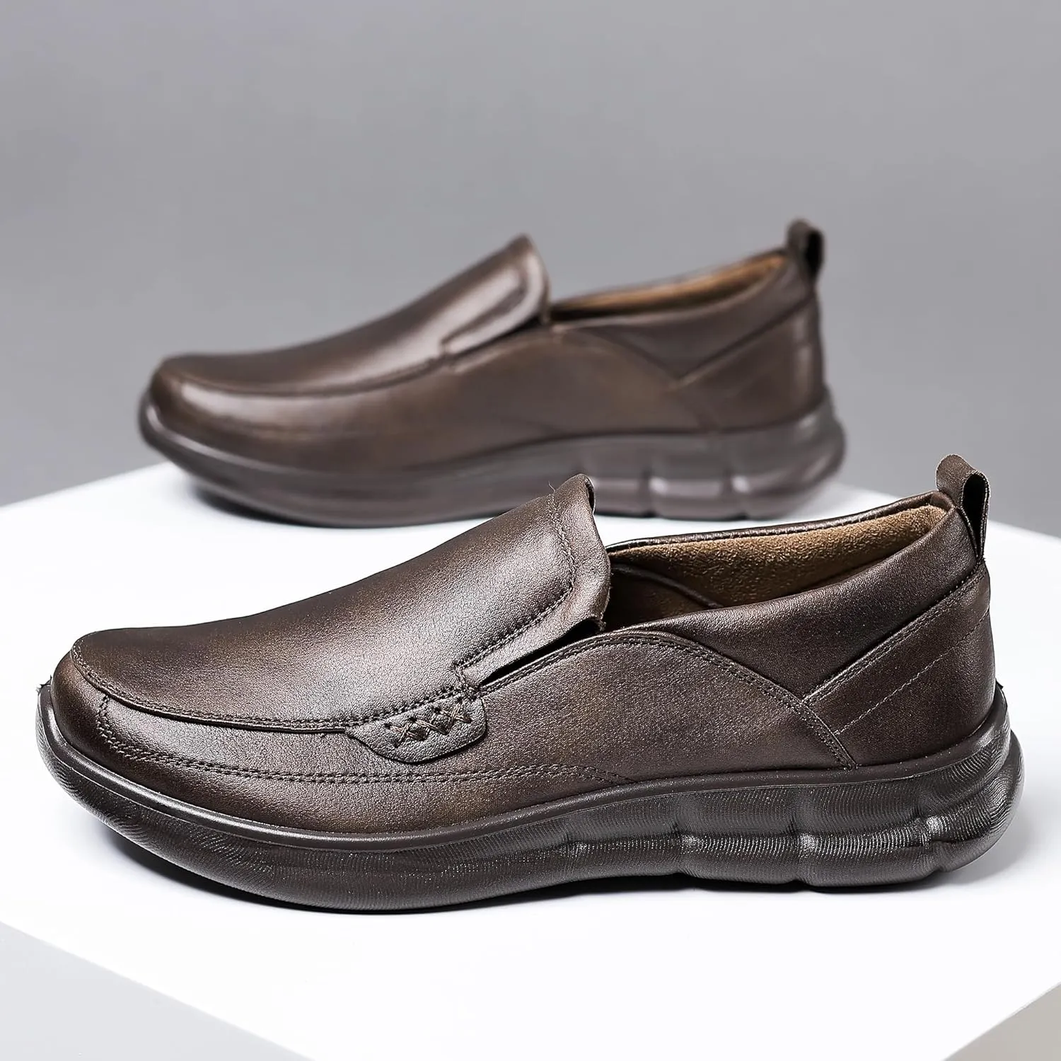 Trsorini Mens Slip-on Casual Loafers Shoes Classic Bussiness Lightweight Soft Shoes Office Comfortable for Male