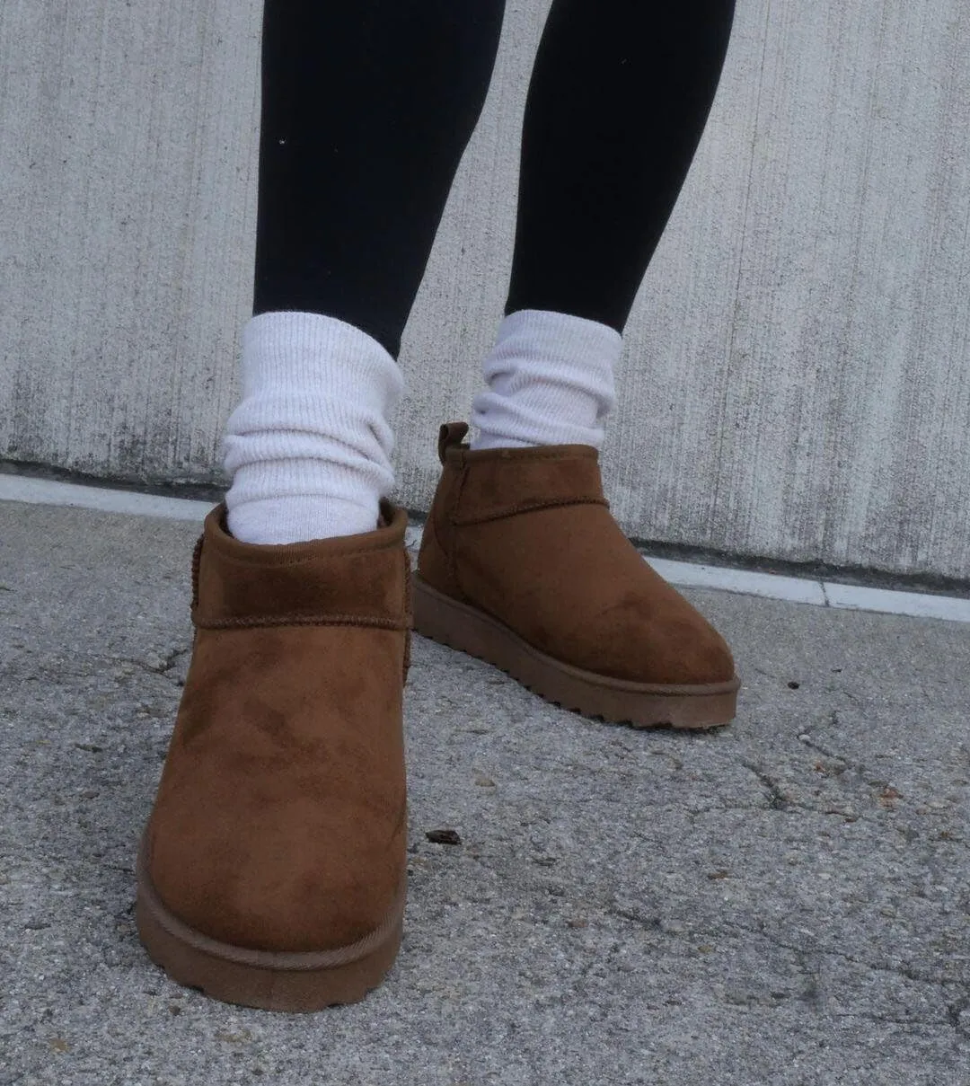 TruFox Womens Mini Boots Classic Faux Fur Lined Slip On Ankle Booties
