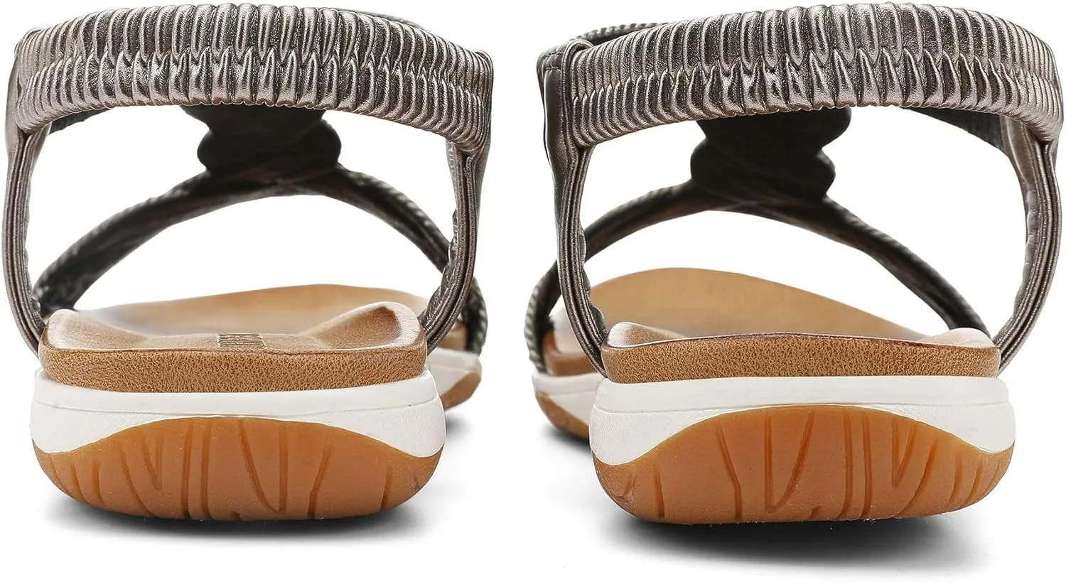 UBFEN Flat Sandals For Women Dressy Walking Comfortable Sandal With Rhinestone Braid Elastic Strap Summer Vacation