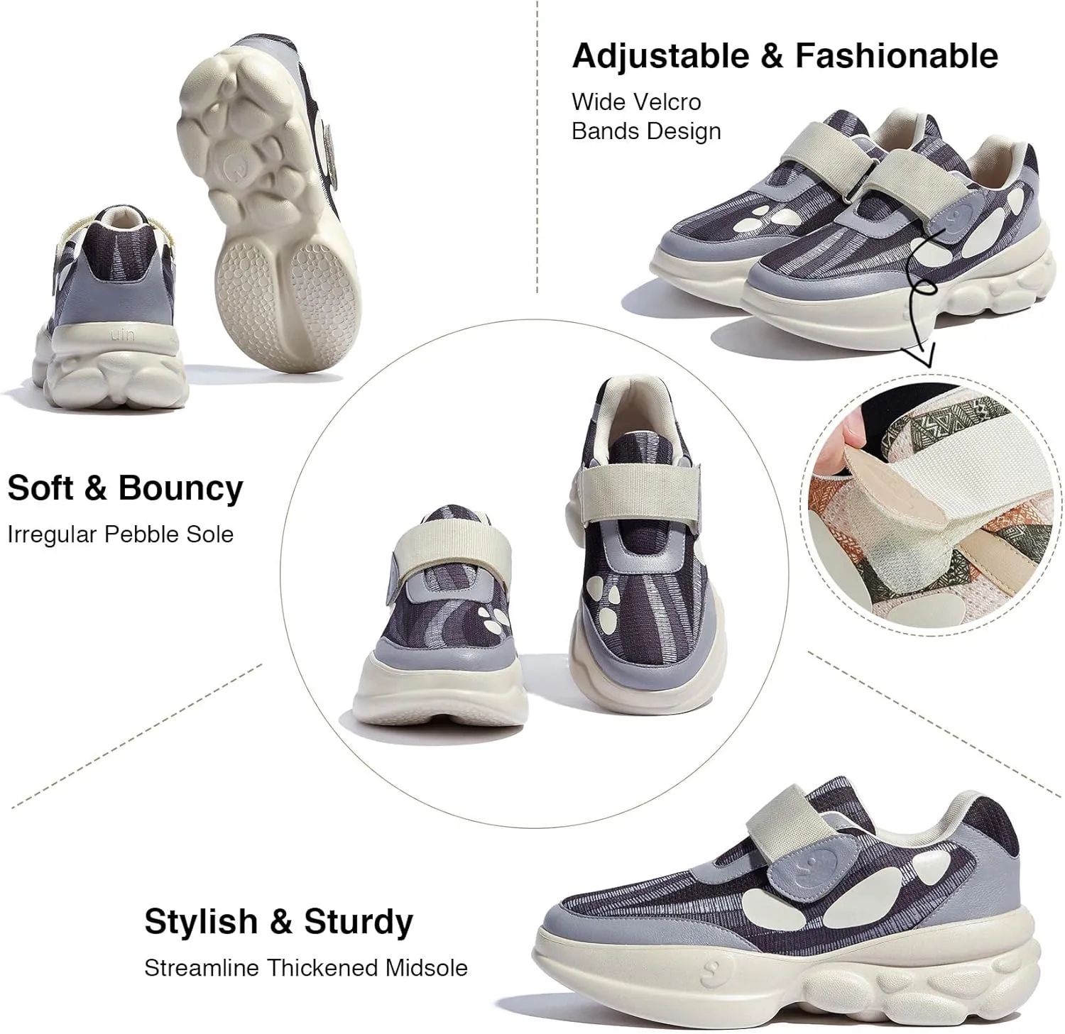 UIN Women's Chunky Fashion Sneakers Walking Casual Comfortable Art Painted Travel Designer Dad Shoes Ronda