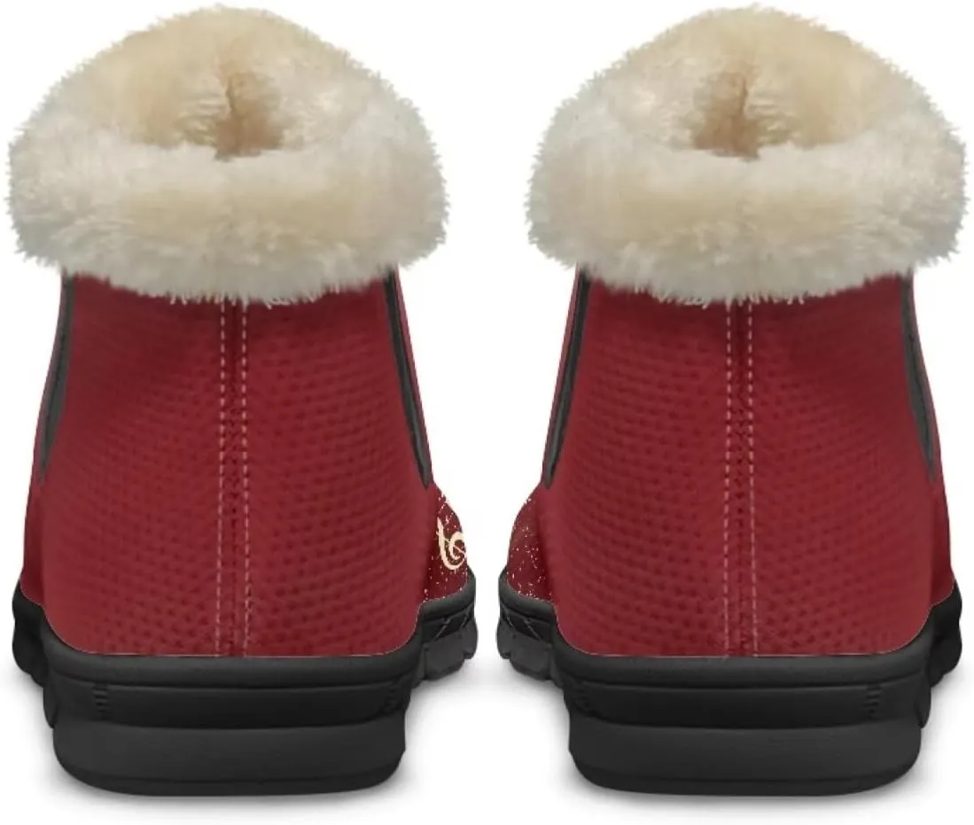 UNICEU Winter Boots for Women Warm Faux Fur Lined Ankle Booties Soft Cozy Fluffy Fuzzy Boots Christmas Snow Boots