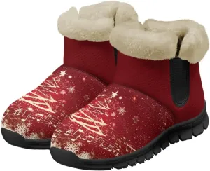 UNICEU Winter Boots for Women Warm Faux Fur Lined Ankle Booties Soft Cozy Fluffy Fuzzy Boots Christmas Snow Boots