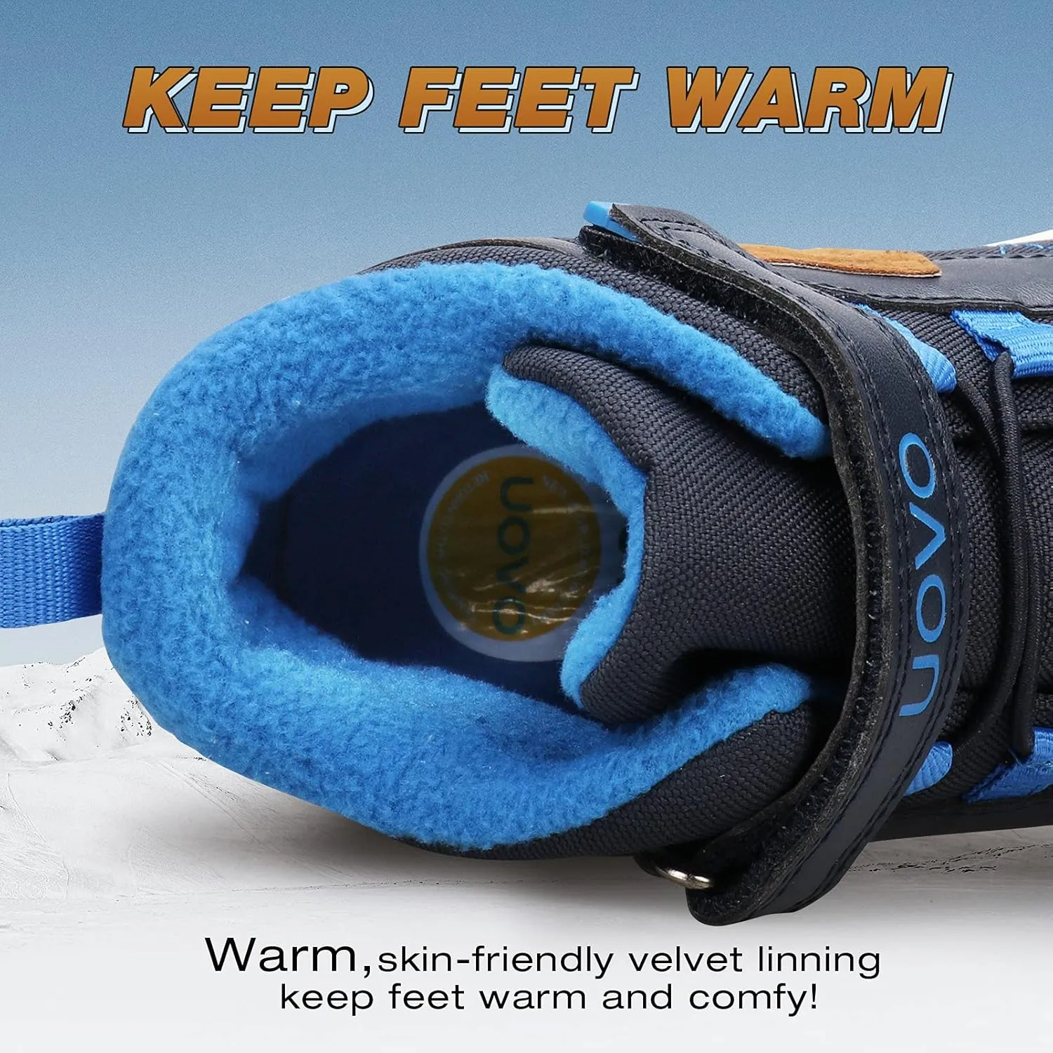 UOVO Boys Winter Boots - Hiking, Snow & Waterproof Shoes. Kids Outdoor Hi Top, Slip Resistant (Little/Big Boys)