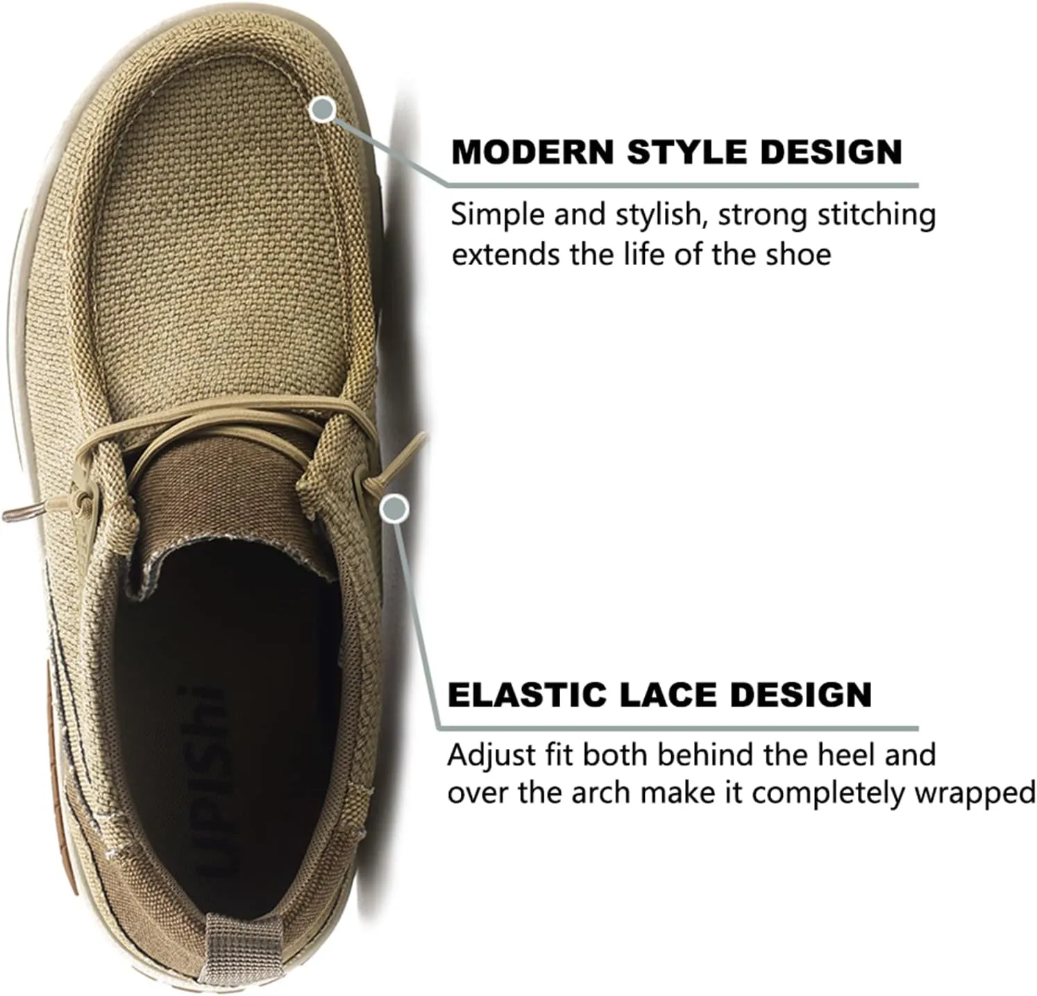 UPIShi Men's Slip On Arch Support Loafers Comfortable Light-Weight Orthopedic Casual Shoes for Plantar Fasciitis Walking Canvas Sneakers