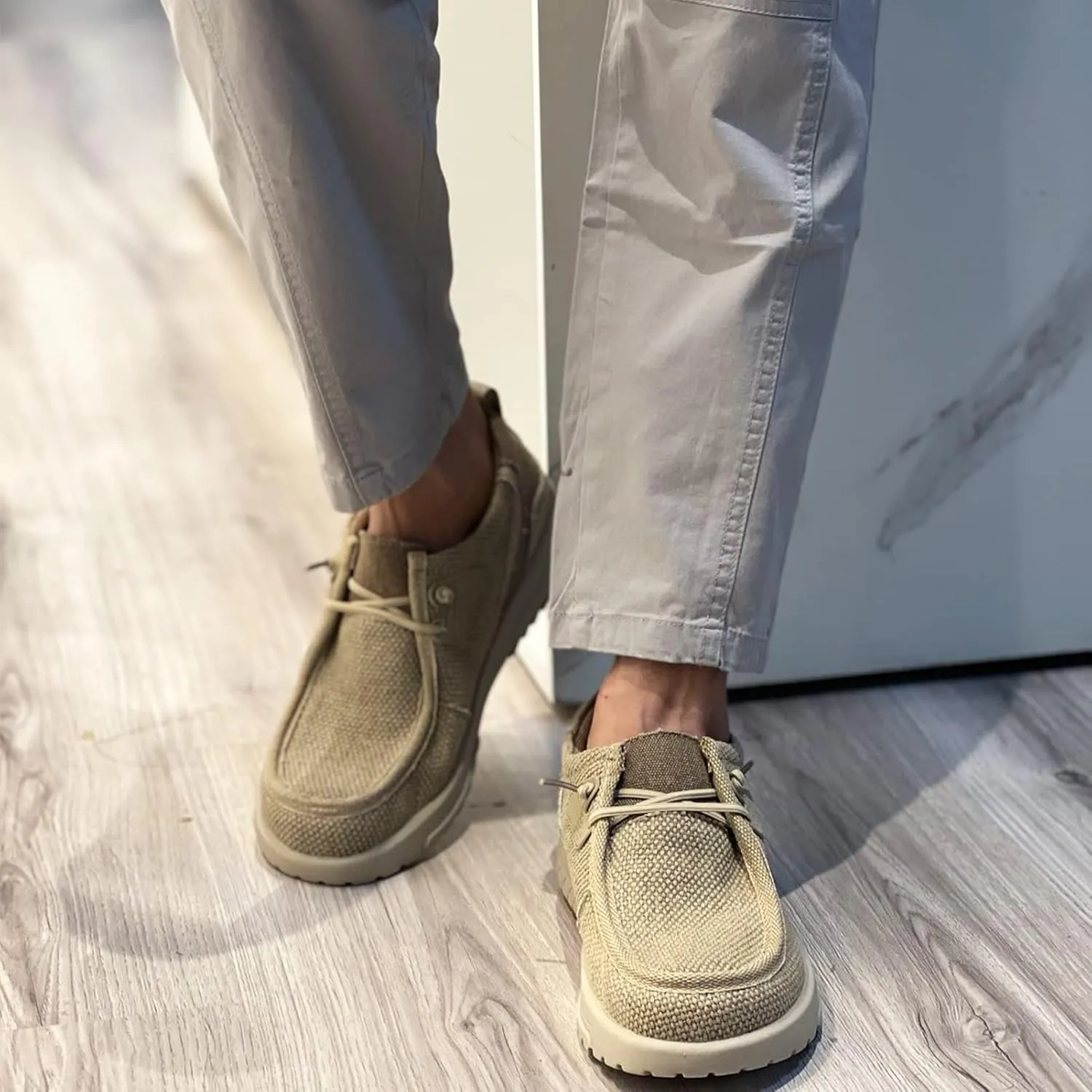 UPIShi Men's Slip On Arch Support Loafers Comfortable Light-Weight Orthopedic Casual Shoes for Plantar Fasciitis Walking Canvas Sneakers