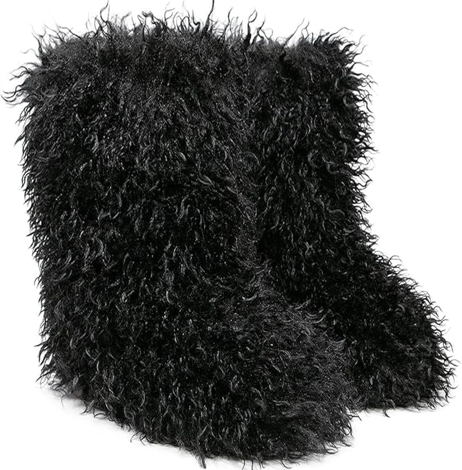 Valpeak Faux Fur Boots for Women 2024 Mongolian Furry y2k for Girls Winter Fluffy Fuzzy