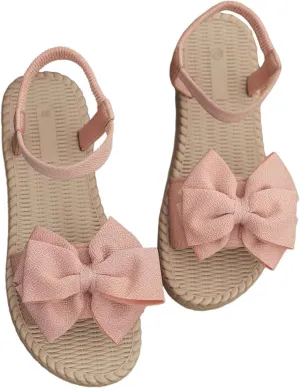 Verdusa Women's Bow Knot Flat Sandals Open Toe Ankle Strap Vacation Sandals