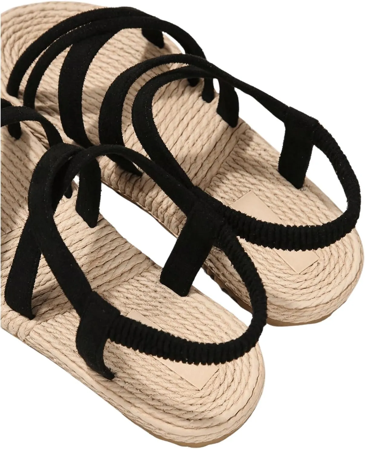 Verdusa Women's Casual Cross Woven Sandals Vacation Summer Beach Flat Sandals Shoes