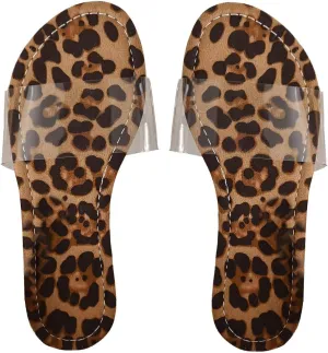 Verdusa Women's Clear Sandals Transparent Single Band Open Toe Flat Sandals