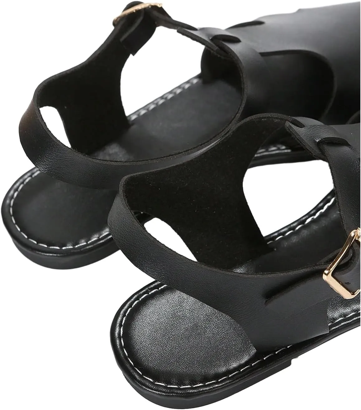 Verdusa Women's Cut Out Ankle Strap Sandals Summer Flat Sandals